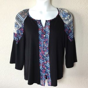 Anthropologie FIG And FLOWER Boho Button Up Blouse